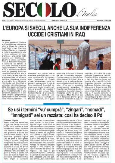 Martedì 12 agosto 2014