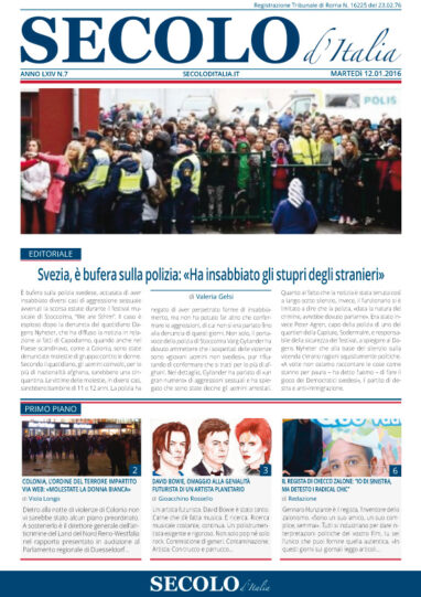 Martedì 12 gennaio 2016