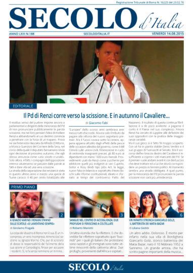 Venerdì 14 agosto 2015