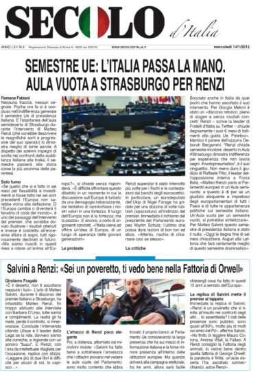 Mercoledì 14 gennaio 2015