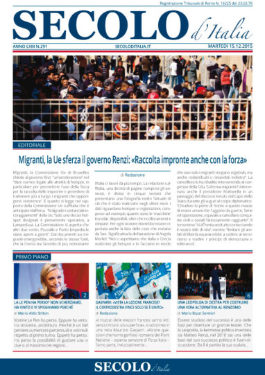 Martedì 15 dicembre 2015