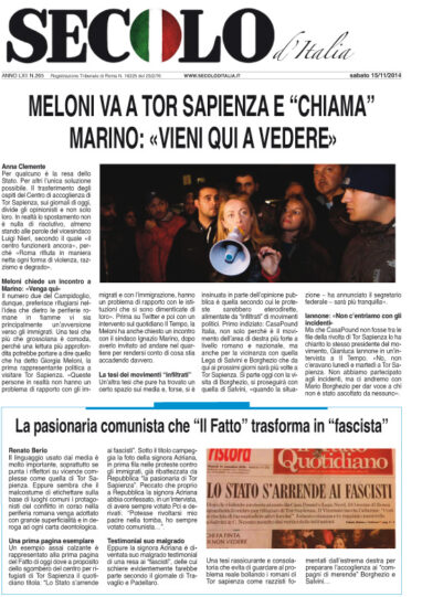 Sabato 15 novembre 2014