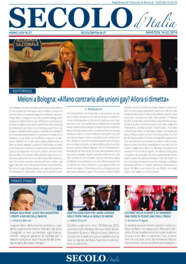 Martedì 16 febbraio 2016