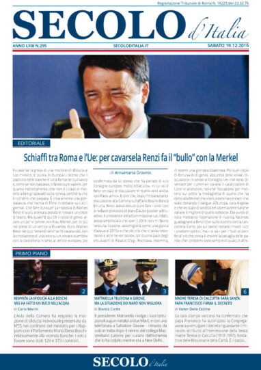 Sabato 19 dicembre 2015