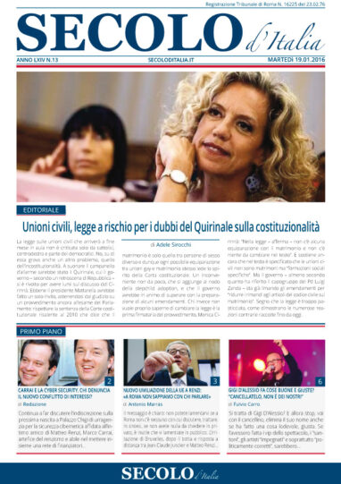 Martedì 19 gennaio 2016