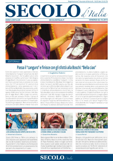 Venerdì 2 ottobre 2015