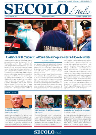 Giovedì 20 agosto 2015