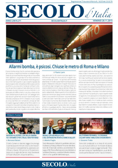 Venerdì 20 novembre 2015