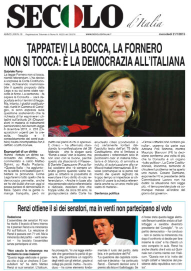 Mercoledì 21 gennaio 2015