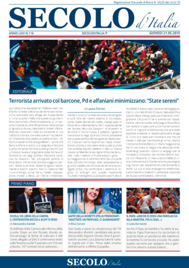 Giovedì 21 maggio 2015