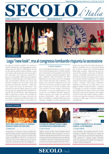 Domenica 22 novembre 2015