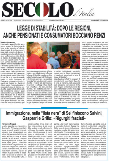 Mercoledì 22 ottobre 2014