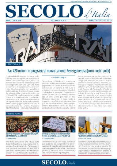 Mercoledì 23 dicembre 2015
