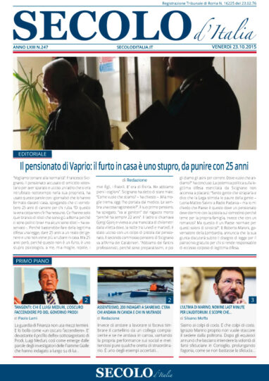 Venerdì 23 ottobre 2015