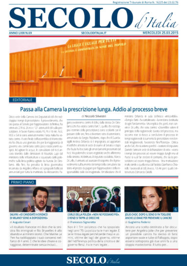 Mercoledì 25 marzo 2015