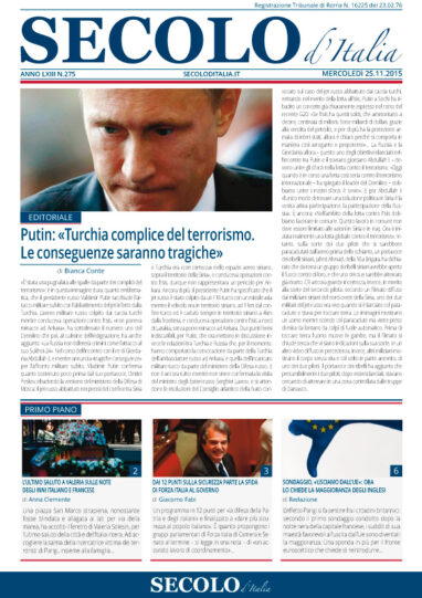 Mercoledì 25 novembre 2015