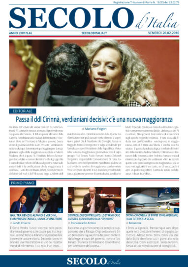 Venerdì 26 febbraio 2016