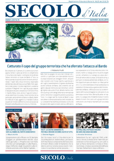 Giovedì 26 marzo 2015