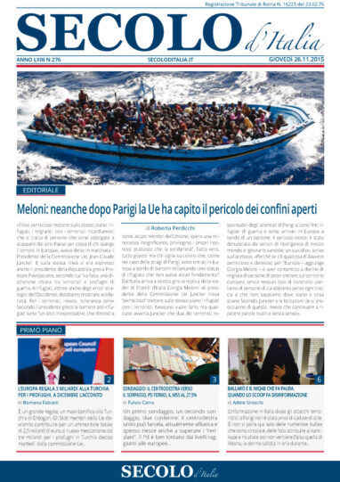 Giovedì 26 novembre 2015