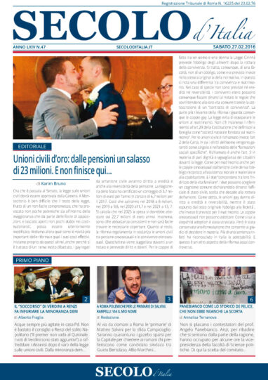 Sabato 27 febbraio 2016