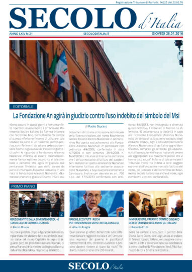 Giovedì 28 gennaio 2016