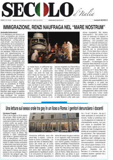 Martedì 29 aprile 2014