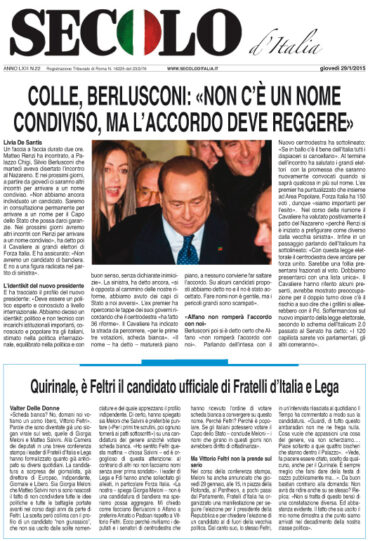 Giovedì 29 gennaio 2015