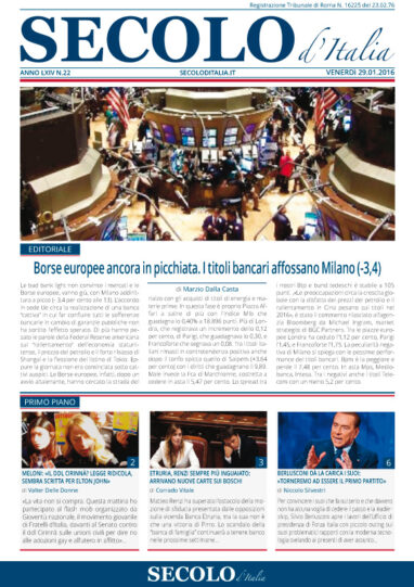 Venerdì 29 gennaio 2016