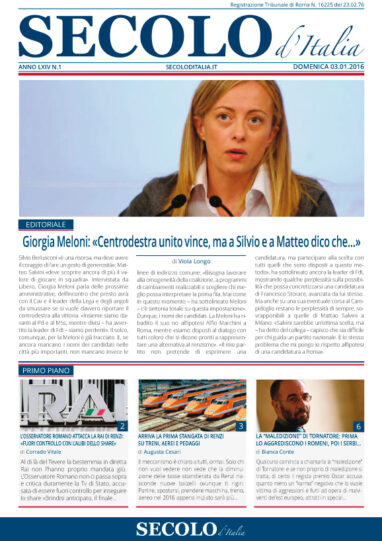 Domenica 3 gennaio 2016