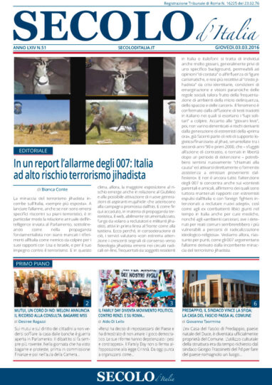 Giovedì 3 marzo 2016