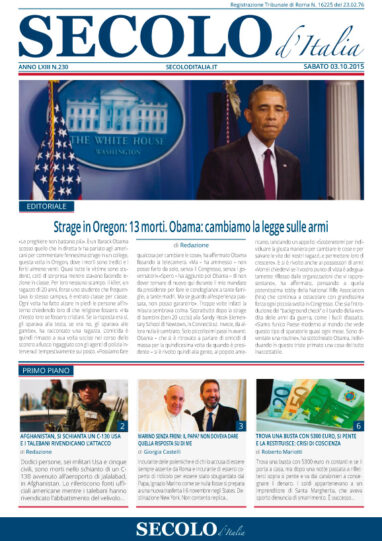 Sabato 3 ottobre 2015