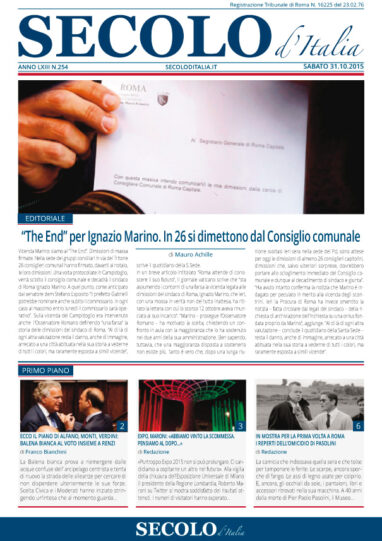 Sabato 31 ottobre 2015