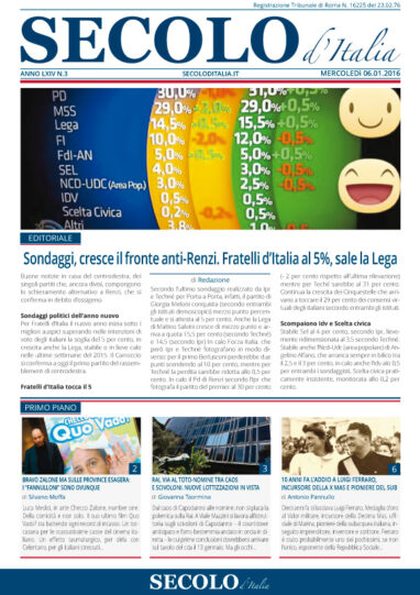 Mercoledì 6 gennaio 2016