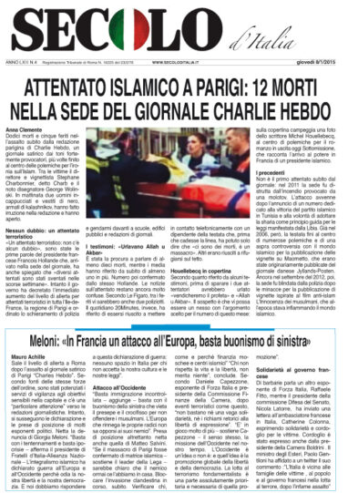 Giovedì 8 gennaio 2015