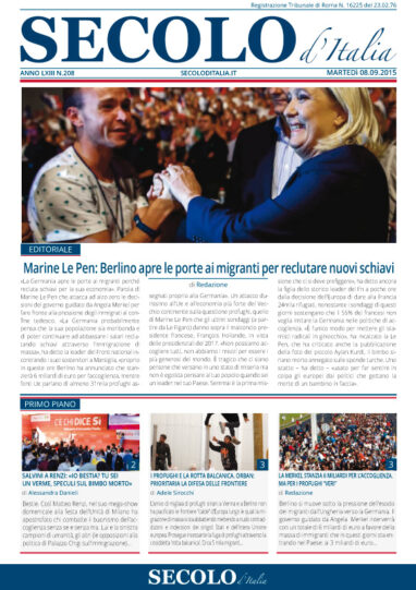 Martedì 8 settembre 2015