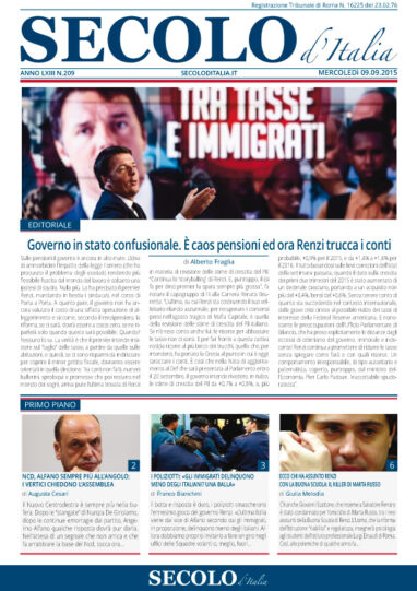 Mercoledì 9 settembre 2015