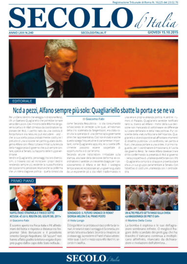 Giovedì 15 ottobre 2015