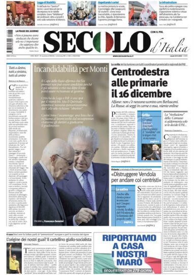 Venerdì 23 novembre 2012