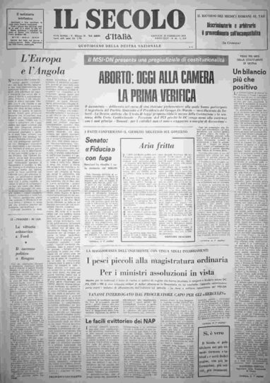 giovedì 26 febbraio 1976