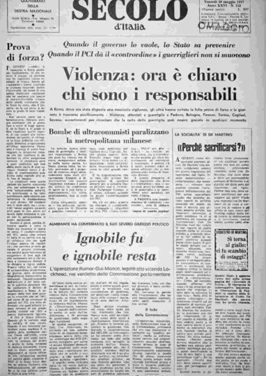venerdì 20 maggio 1977