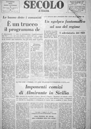 martedì 31 maggio 1977