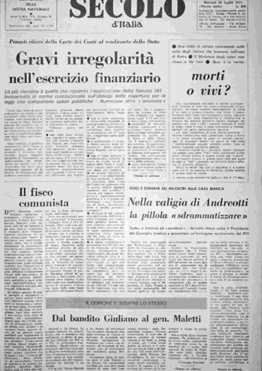 martedì 26 luglio 1977