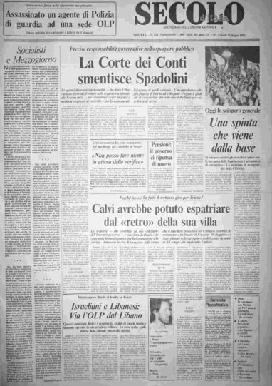 venerdì 25 giugno 1982