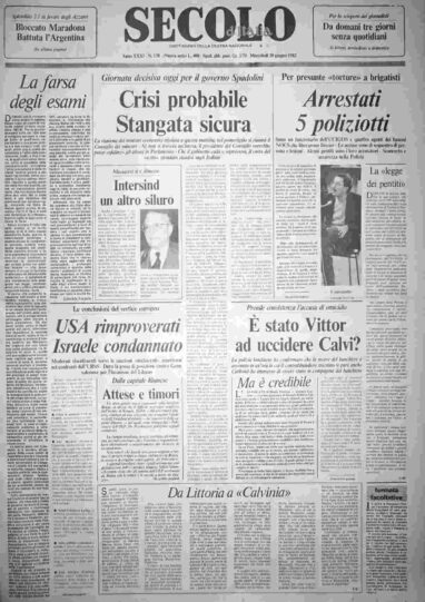 mercoledì 30 giugno 1982