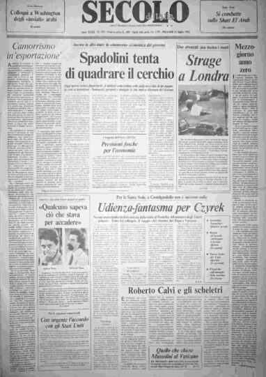 mercoledì 21 luglio 1982