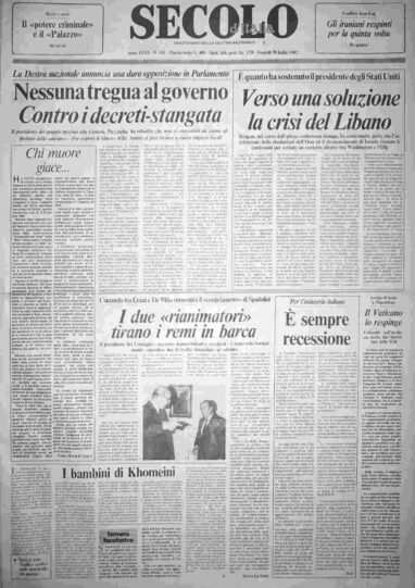 venerdì 30 luglio 1982