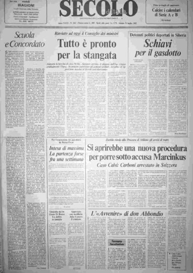 sabato 31 luglio 1982