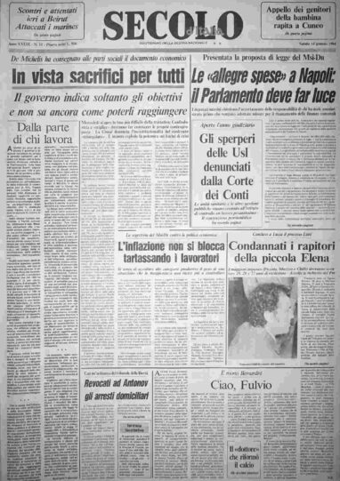 sabato 14 gennaio 1984