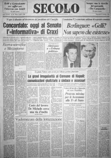 mercoledì 25 gennaio 1984