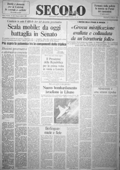 mercoledì 22 febbraio 1984